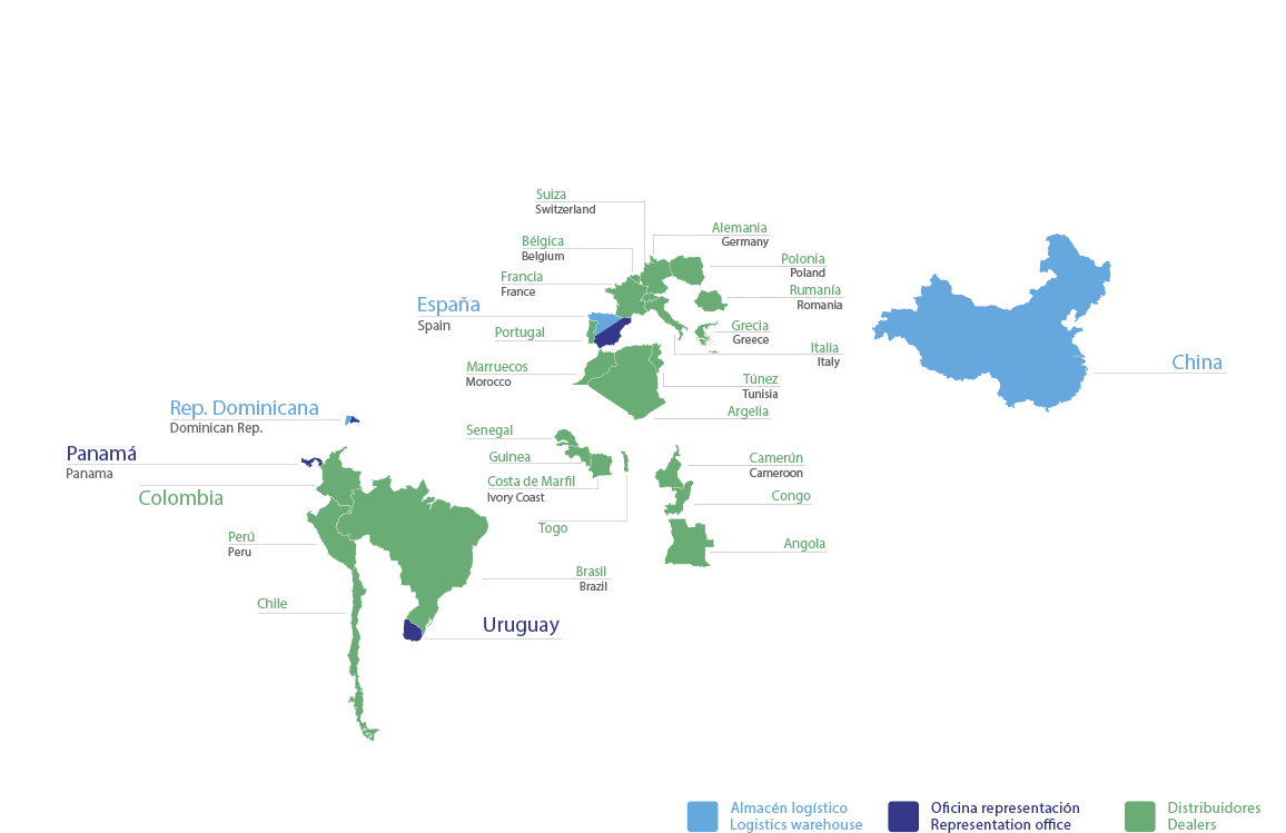 World map with an influence of Osmofilter
